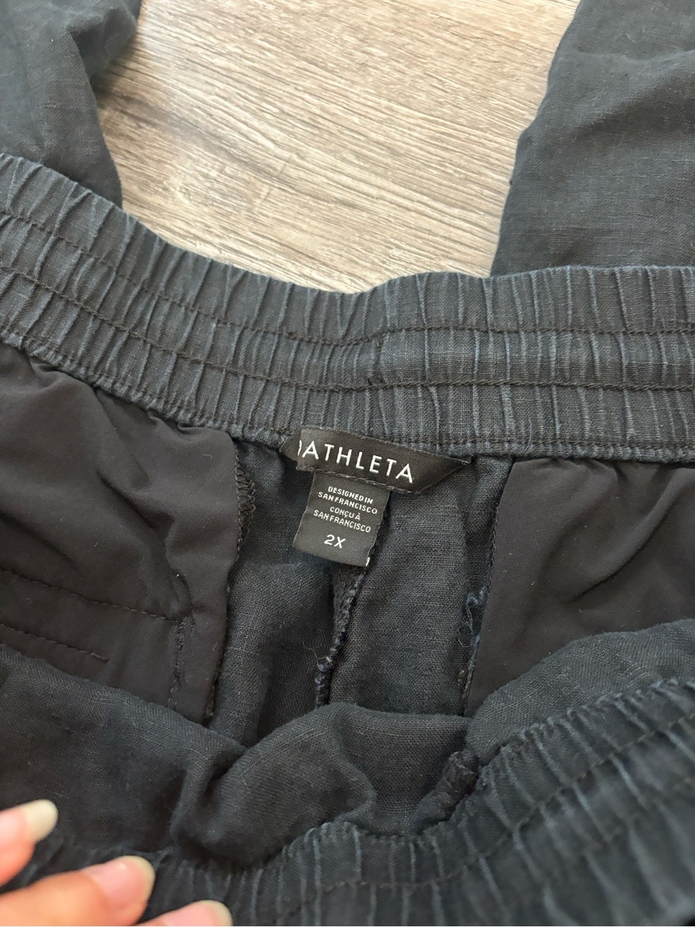 Athleta Linen Black Cabo Pants Casual Drawstring Linen-Blend Pants size 2X XXL - Picture 3 of 5